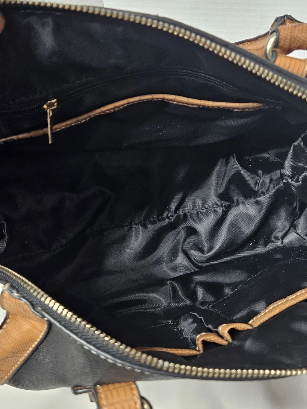 Structured Black and Tan Women's Satchel